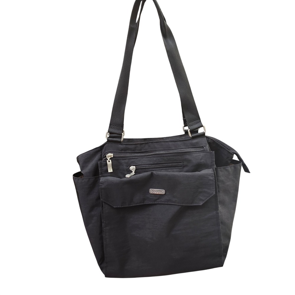 Baggallini Everywhere Black Nylon Shoulder Bag Travel Crossbody Luggage Sleeve